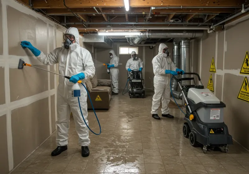 Basement Moisture Removal and Structural Drying process in Rockaway, NJ